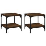 ZNTS Side Tables 2 pcs Brown Oak 40x40x40 cm Engineered Wood 819386