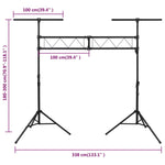 ZNTS Light Stand Black 338x115x cm Steel 70179