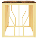 ZNTS Coffee Table Gold Stainless Steel and Solid Wood Reclaimed 350054