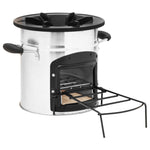 ZNTS Camping Wood Stove Silver 45.5x33x25.5 cm Stainless Steel 319440