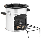 ZNTS Camping Wood Stove Silver 45.5x33x25.5 cm Stainless Steel 319440