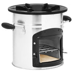 ZNTS Camping Wood Stove Silver 45.5x33x25.5 cm Stainless Steel 319440