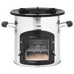 ZNTS Camping Wood Stove Silver 45.5x33x25.5 cm Stainless Steel 319440