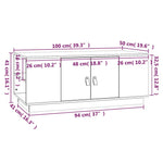 ZNTS Coffee Table Grey 100x50x41 cm Solid Wood Pine 818257