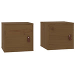 ZNTS Wall Cabinets 2 pcs Honey Brown 31.5x30x30 cm Solid Wood Pine 818362