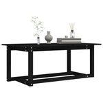 ZNTS Coffee Table Black 110x55x45 cm Solid Wood Pine 822171
