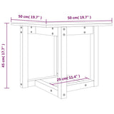 ZNTS Coffee Table Grey 50x50x45 cm Solid Wood Pine 822174