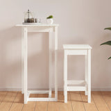 ZNTS Bar Table White 60x60x110 cm Solid Wood Pine 822178