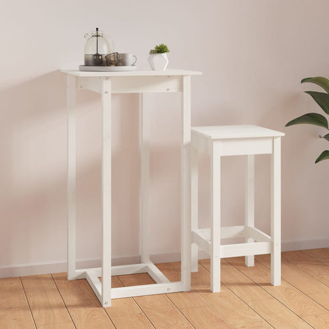 ZNTS Bar Table White 60x60x110 cm Solid Wood Pine 822178