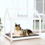 ZNTS Dog Bed White 101x70x90 cm Solid Wood Pine 822213