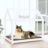 ZNTS Dog Bed White 101x70x90 cm Solid Wood Pine 822213