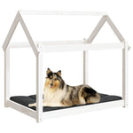 ZNTS Dog Bed White 101x70x90 cm Solid Wood Pine 822213