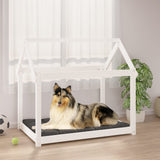 ZNTS Dog Bed White 101x70x90 cm Solid Wood Pine 822213