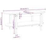 ZNTS Coffee Table Grey 110x55x45 cm Solid Wood Pine 822289
