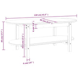 ZNTS Coffee Table Grey 110x55x45 cm Solid Wood Pine 822289