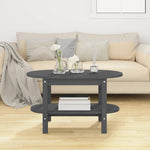 ZNTS Coffee Table Grey 80x45x45 cm Solid Wood Pine 822294