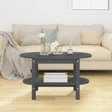 ZNTS Coffee Table Grey 80x45x45 cm Solid Wood Pine 822294