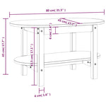 ZNTS Coffee Table Grey 80x45x45 cm Solid Wood Pine 822294