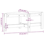 ZNTS Coffee Table Grey 87x48x35 cm Solid Wood Pine 822324