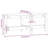 ZNTS Coffee Table Grey 87x48x35 cm Solid Wood Pine 822324