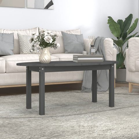 ZNTS Coffee Table Grey 110x55x45 cm Solid Wood Pine 822344