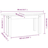 ZNTS Coffee Table 80x40x35 cm Solid Wood Pine 822347