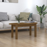 ZNTS Coffee Table Honey Brown 80x40x35 cm Solid Wood Pine 822350