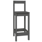 ZNTS Bar Chairs 6 pcs Grey Solid Wood Pine 3124694