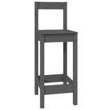ZNTS Bar Chairs 6 pcs Grey Solid Wood Pine 3124694