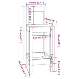 ZNTS Bar Chairs 6 pcs Grey Solid Wood Pine 3124694