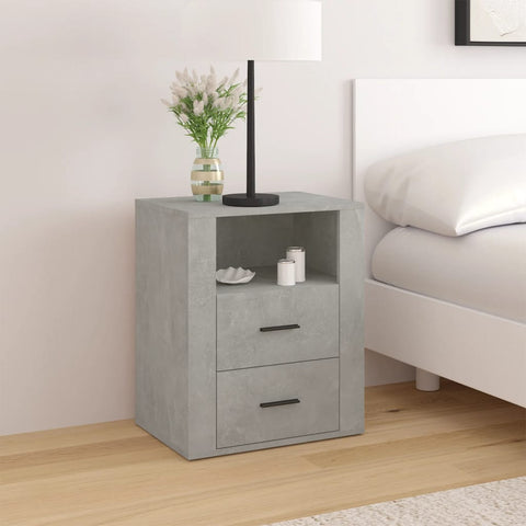 ZNTS Bedside Cabinet Concrete Grey 50x36x60 cm Engineered Wood 816732