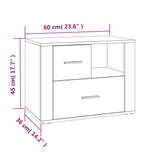 ZNTS Bedside Cabinet Brown Oak 60x36x45 cm Engineered Wood 816743