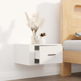 ZNTS Wall-mounted Bedside Cabinet High Gloss White 50x36x25 cm 816844