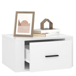 ZNTS Wall-mounted Bedside Cabinet High Gloss White 50x36x25 cm 816844