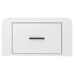 ZNTS Wall-mounted Bedside Cabinet High Gloss White 50x36x25 cm 816844