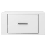 ZNTS Wall-mounted Bedside Cabinet High Gloss White 50x36x25 cm 816844