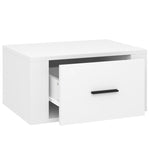 ZNTS Wall-mounted Bedside Cabinet High Gloss White 50x36x25 cm 816844