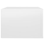 ZNTS Wall-mounted Bedside Cabinet High Gloss White 50x36x25 cm 816844