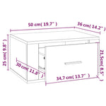 ZNTS Wall-mounted Bedside Cabinet High Gloss White 50x36x25 cm 816844