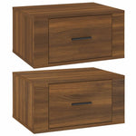 ZNTS Wall-mounted Bedside Cabinets 2 pcs Brown Oak 50x36x25 cm 816855