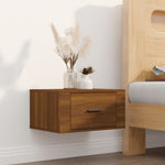 ZNTS Wall-mounted Bedside Cabinets 2 pcs Brown Oak 50x36x25 cm 816855
