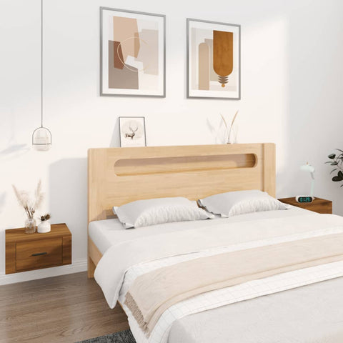 ZNTS Wall-mounted Bedside Cabinets 2 pcs Brown Oak 50x36x25 cm 816855