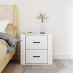 ZNTS Wall-mounted Bedside Cabinet White 50x36x47 cm 816856