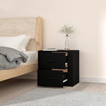 ZNTS Wall-mounted Bedside Cabinet Black 50x36x47 cm 816857