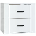 ZNTS Wall-mounted Bedside Cabinet High Gloss White 50x36x47 cm 816858