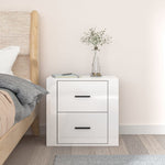 ZNTS Wall-mounted Bedside Cabinet High Gloss White 50x36x47 cm 816858