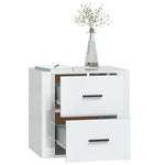 ZNTS Wall-mounted Bedside Cabinet High Gloss White 50x36x47 cm 816858