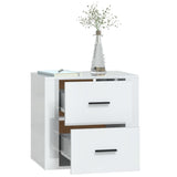 ZNTS Wall-mounted Bedside Cabinet High Gloss White 50x36x47 cm 816858