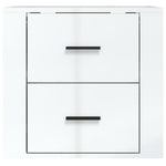 ZNTS Wall-mounted Bedside Cabinet High Gloss White 50x36x47 cm 816858