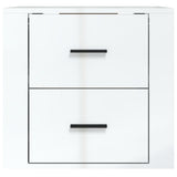 ZNTS Wall-mounted Bedside Cabinet High Gloss White 50x36x47 cm 816858